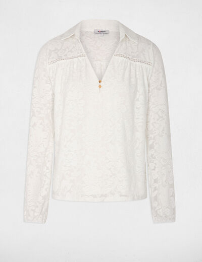 T-shirt manches longues blanc femme
