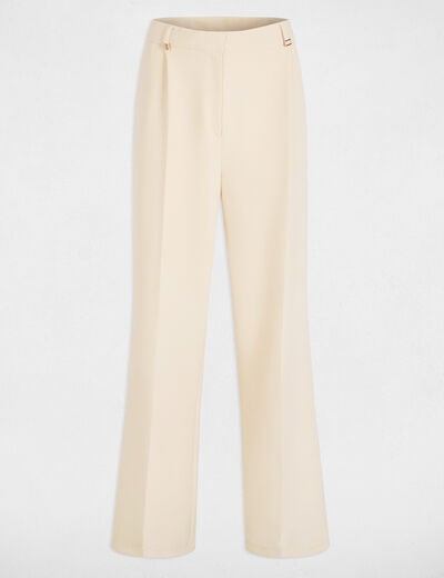 Pantalon large à pinces creme femme
