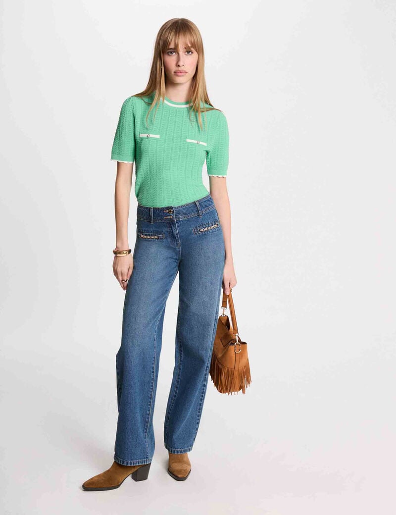 pull manches courtes vert menthe femme Pull manches courtes vert menthe femme