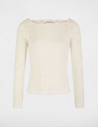 T-shirt manches longues blanc femme