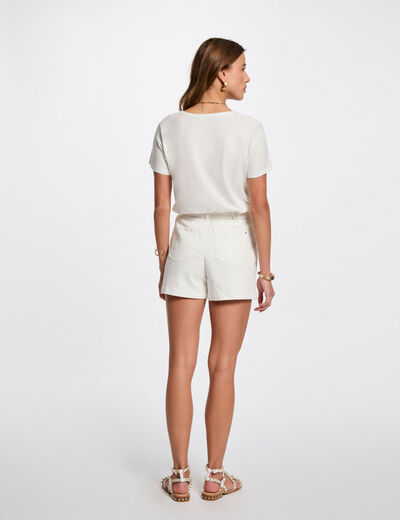 T-shirt à inscription blanc femme