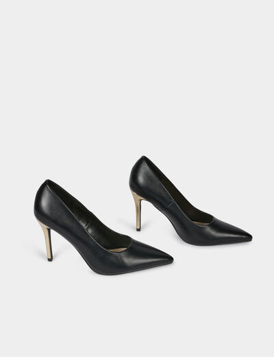 Escarpins à talon similicuir noir femme