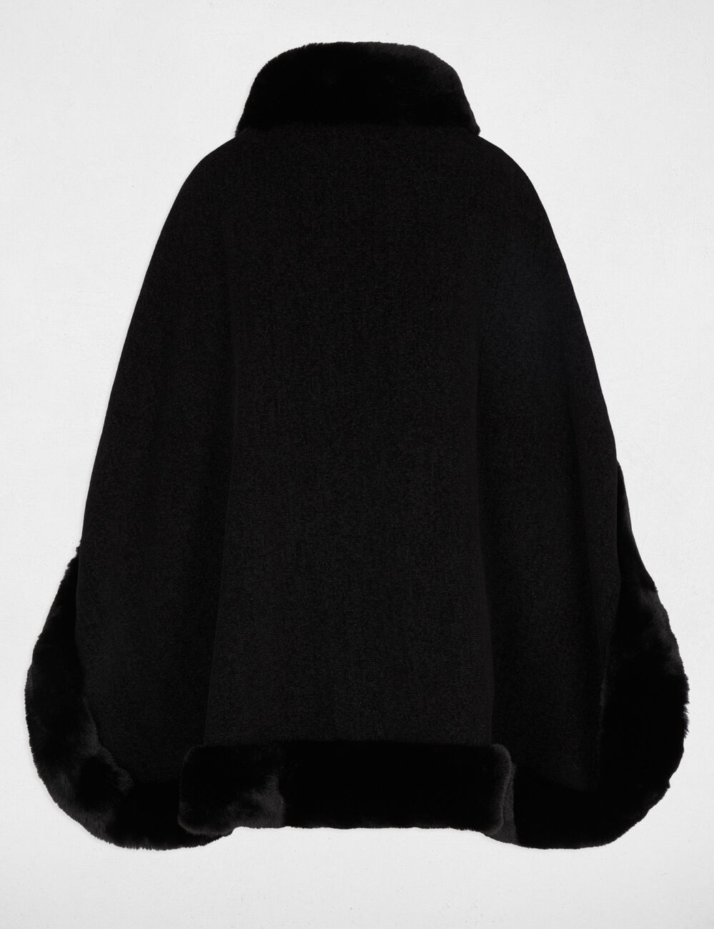 Poncho van imitatiebont zwart vrouw