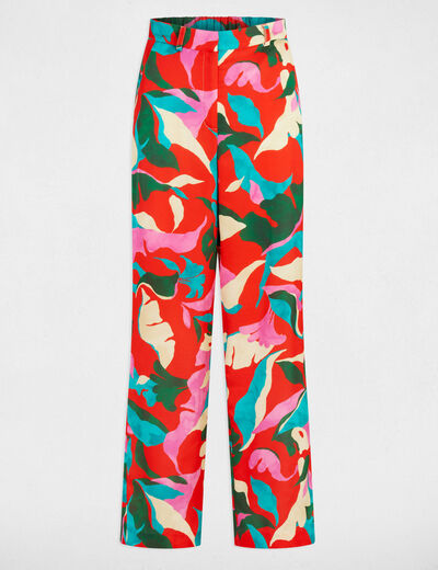 Rechte broek met print meerkleurig vrouw