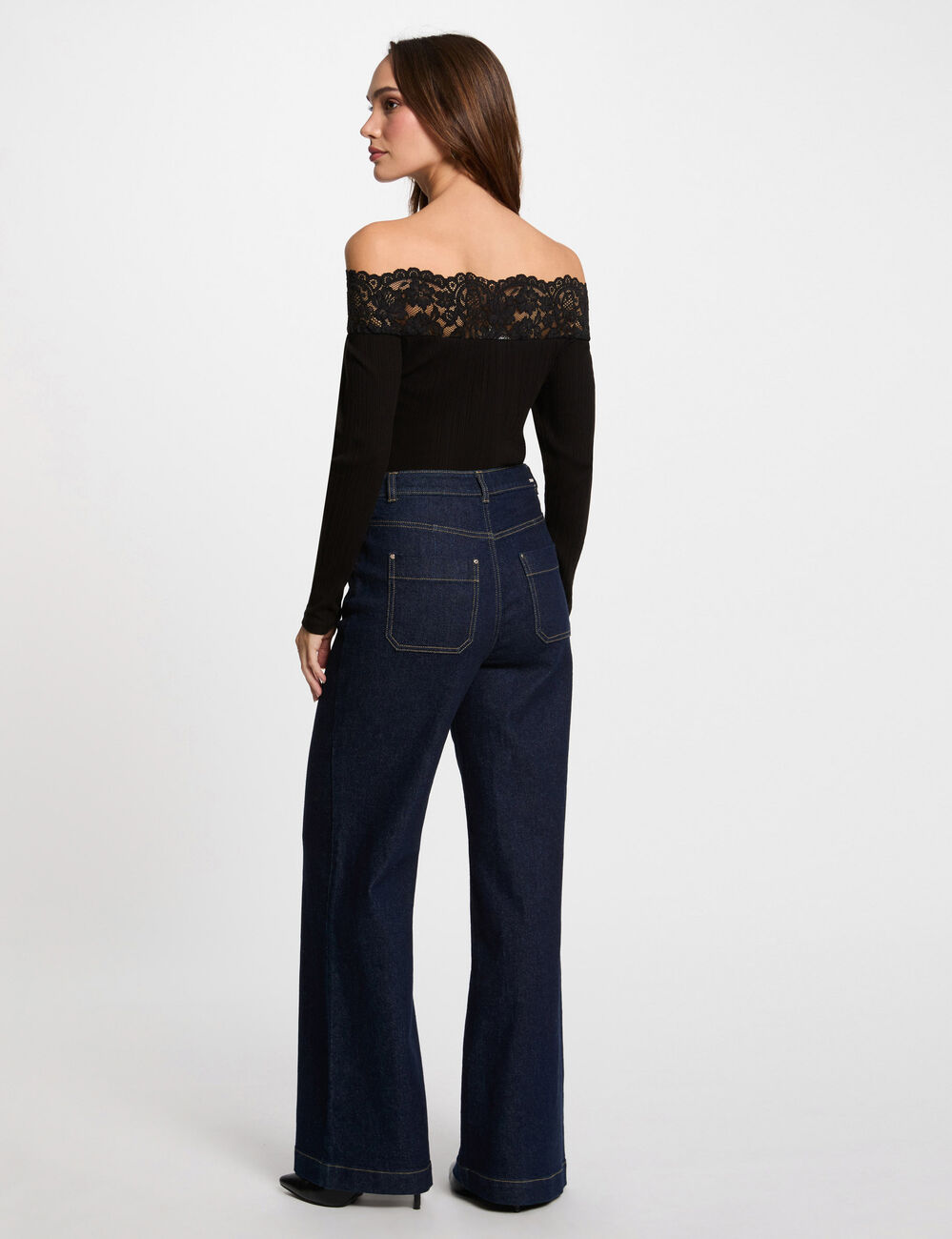 T-shirt met lange mouwen zwart vrouw