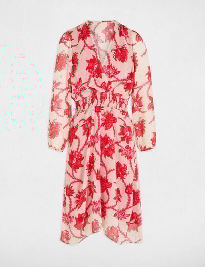 Robe évasée imprimée multicolore femme