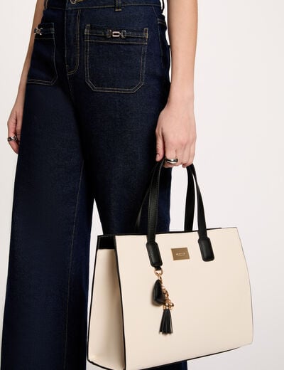 Sac cabas similicuir ivoire femme