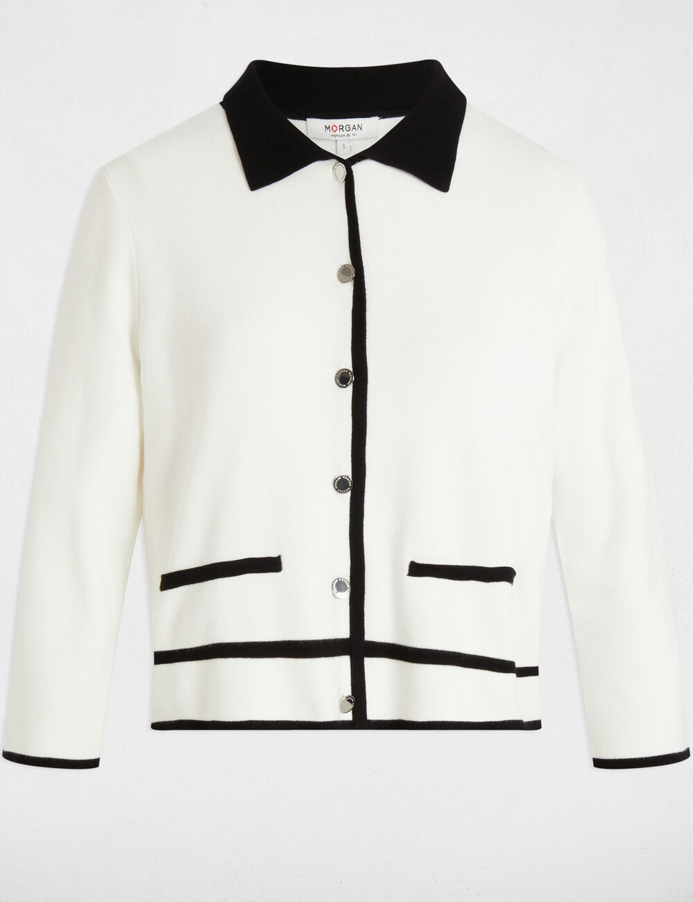 Vest met 3/4 mouwen helder wit vrouw