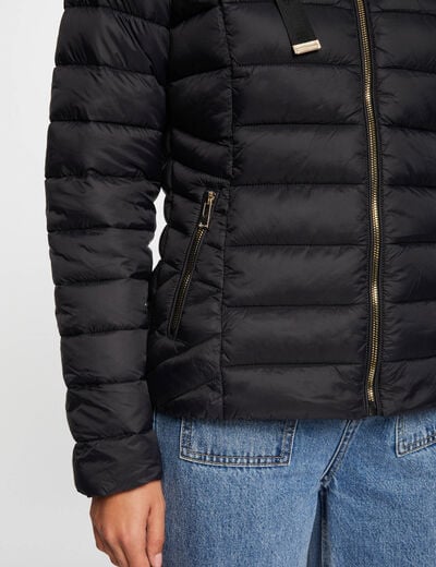 Doudoune col montant noir femme