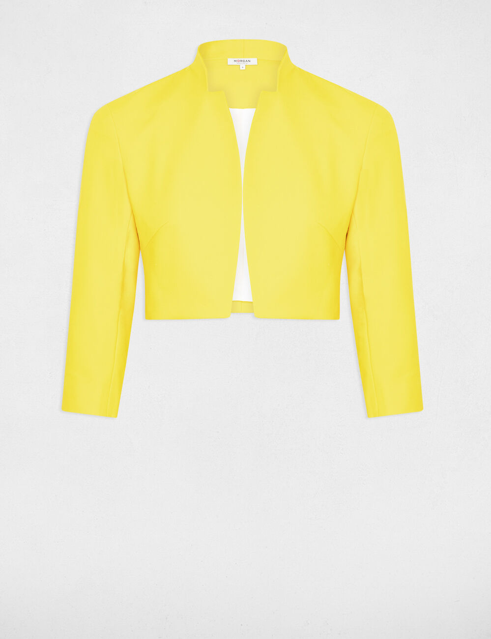 Rechte bolerovest 3/4 mouwen jute vrouw