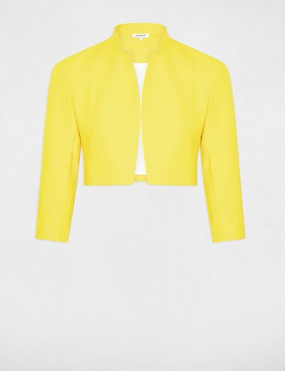 Veste boléro manches 3/4 jaune femme