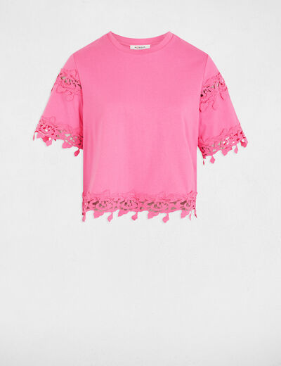 T-shirt manches courtes rose femme
