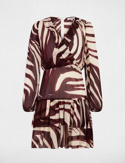 Robe courte col cache coeur multicolore femme