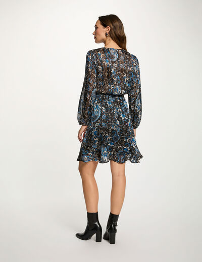 Robe courte cache coeur multicolore femme
