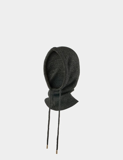 Cagoule fils métallisés noir femme