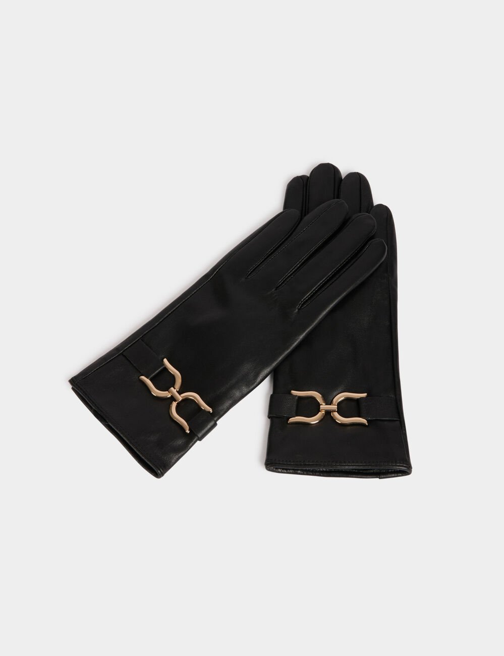 Gants avec boucle noir femme