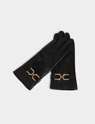 Gants avec boucle noir femme