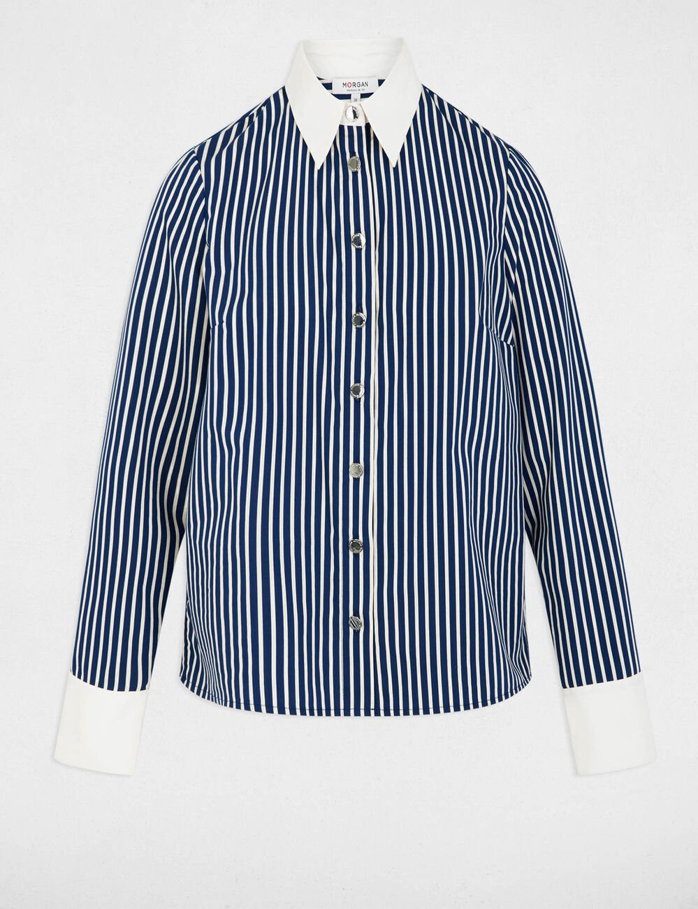 Gestreept overhemd marineblauw vrouw