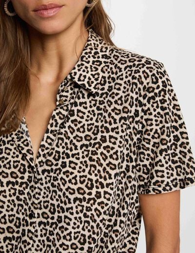Geknoopte blouse met reverskraag meerkleurig vrouw