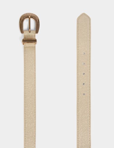 Ceinture pailletée jaune or femme