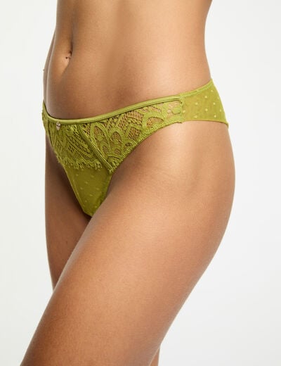 Kant tanga met lage taille groen vrouw