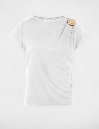 T-shirt col rond blanc femme