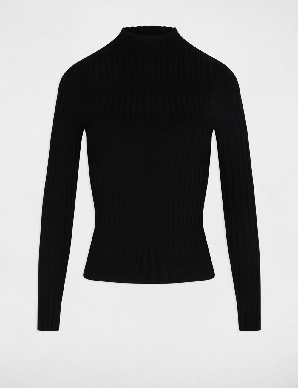 Pull col montant noir femme