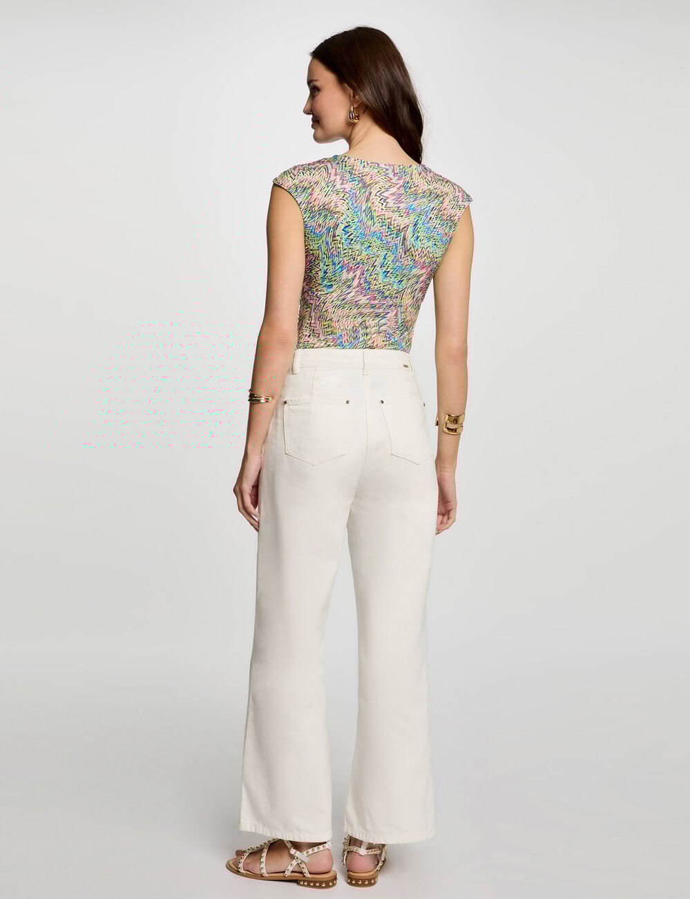 T-shirt sans manches multicolore femme