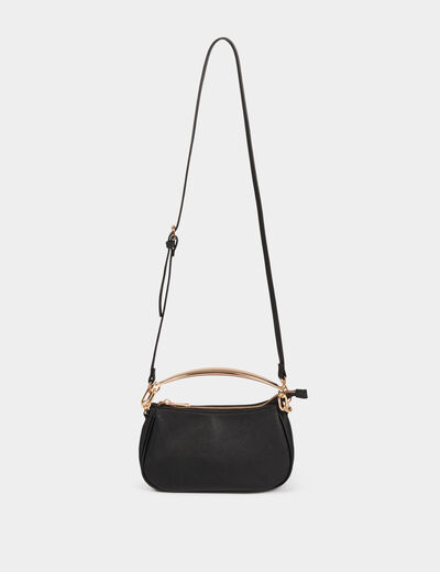 Sac bandouli&egrave;re similicuir noir femme