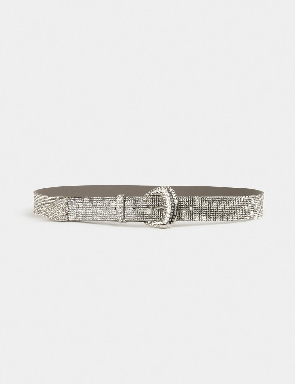 Ceinture avec strass couleur argent femme
