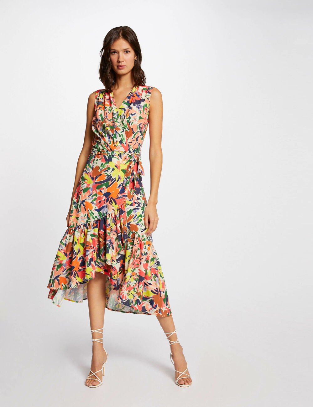 Robe longue &eacute;vas&eacute;e imprim&eacute; floral multico femme
