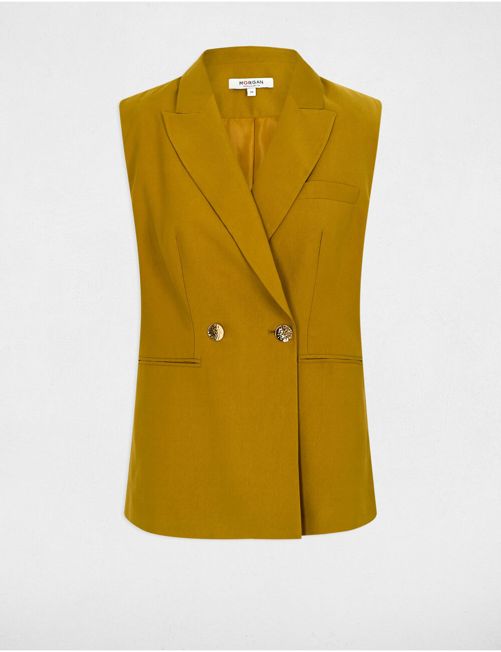 Mouwloze blazer brons vrouw