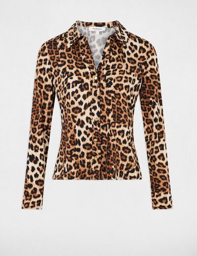 Top manches longues imprimé multicolore femme