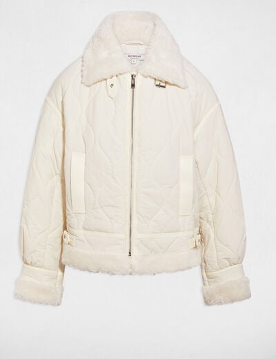 Doudoune courte ajust&eacute;e ivoire femme