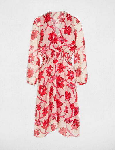 Robe évasée imprimée multicolore femme