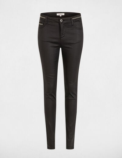 Gecoate slimfit broek zwart vrouw