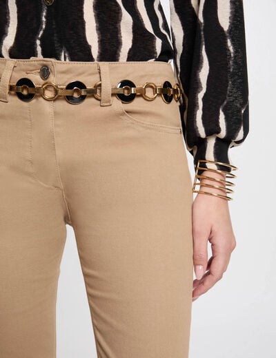 Pantalon droit camel femme