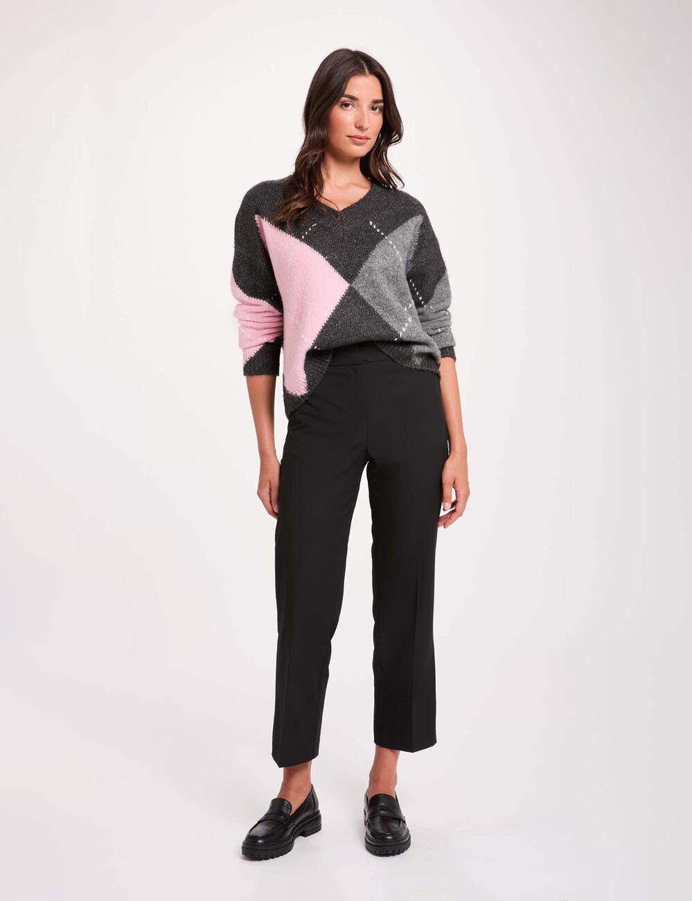 Slim-fit broek zwart vrouw