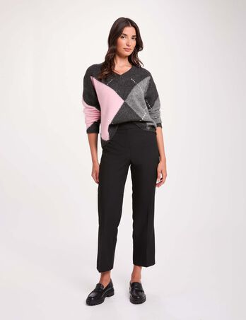 Slim-fit broek zwart vrouw