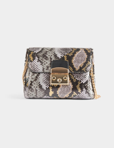 Sac pochette python multicolore femme