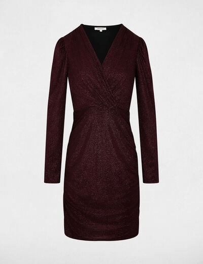 Draped wikkeljurk bordeaux vrouw