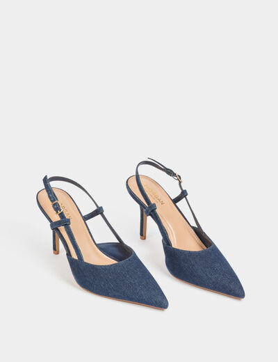 Escarpins slingback denim stone femme