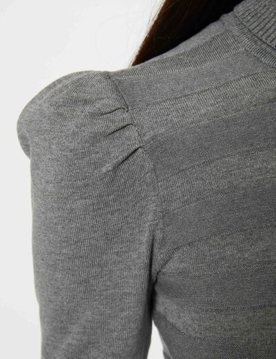 Getailleerde jurk met rolkraag donkergrijs vrouw