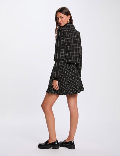 Veste courte ajustée noir femme