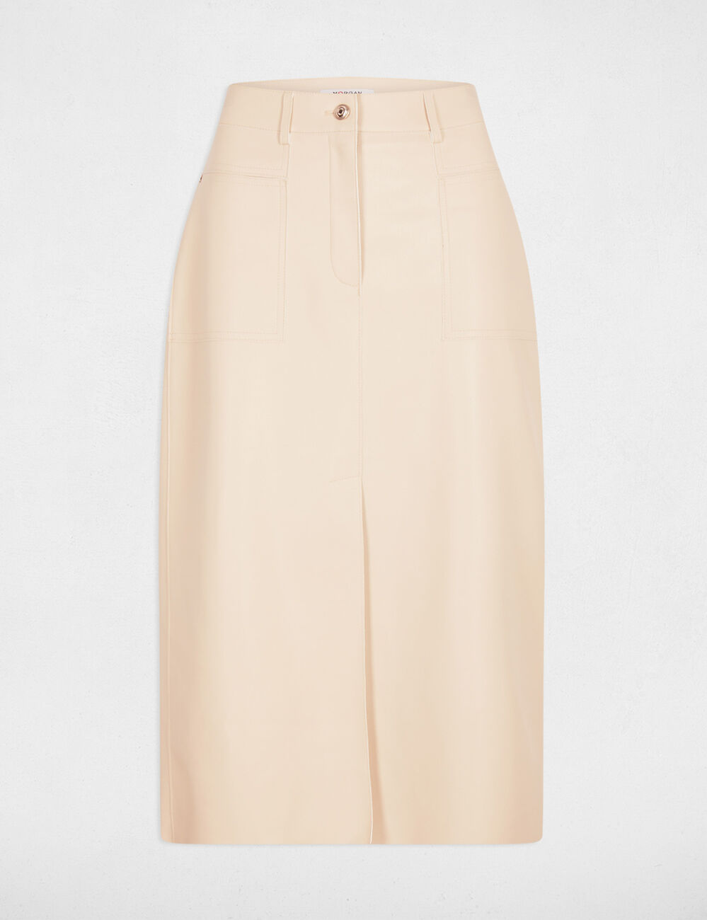 Nauwsluitende kokerrok creme vrouw