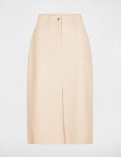 Nauwsluitende kokerrok creme vrouw