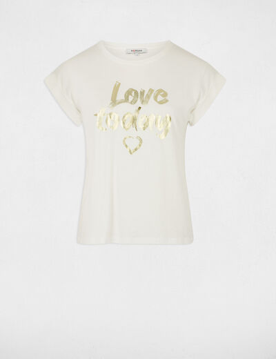 T-shirt à inscription blanc femme