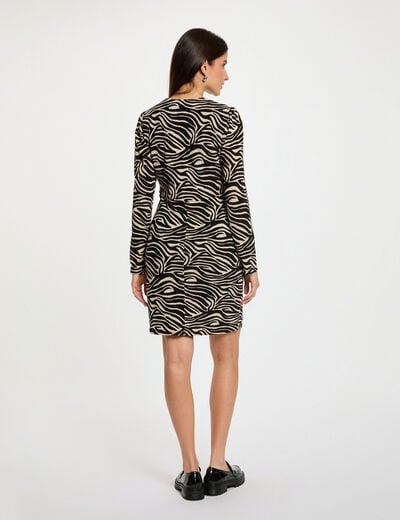 Robe courte ajustée multicolore femme