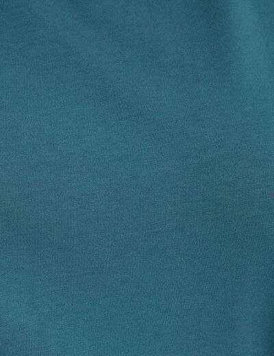 T-shirt met korte mouwen bleu pétrole vrouw