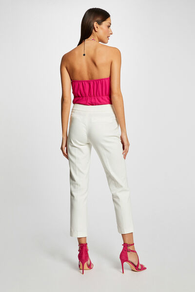 Bustier avec détail chaîne rose fonce femme